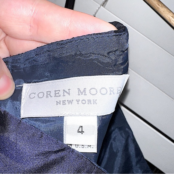 Coren Moore - Navy Strapless Silk Cocktail Dress - Picture 3 of 5